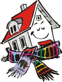 Haus mit Schal